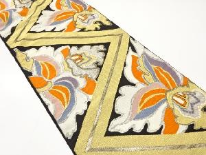 アンティーク　幾何学に蘭模様織り出し袋帯（材料）